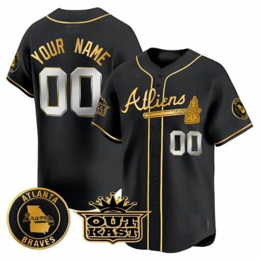 Custom Atlanta Braves Atliens Vapor Premier Limited Jersey ¨C Black RONA