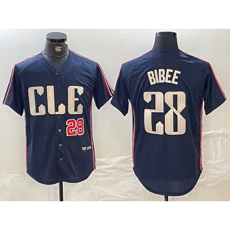 Cleveland Guardians #28 Tanner Bibee Number Navy RONA 2024 City Connect Limited Stitched Jersey