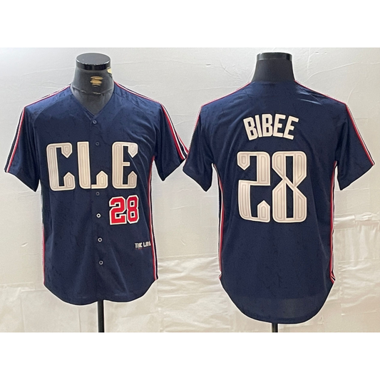 Cleveland Guardians #28 Tanner Bibee Number Navy RONA 2024 City Connect Limited Stitched Jersey