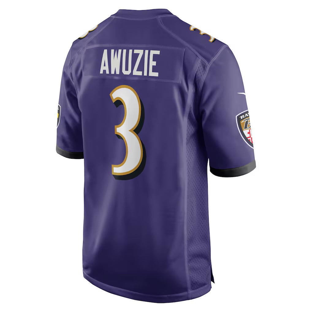 B.Ravens #3 Chidobe Awuzie Purple RONA Team Game Jersey