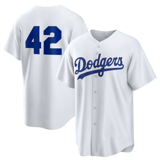 Los Angeles Dodgers #42 White RONA Home 2025 Jackie Robinson Day Replica Jersey