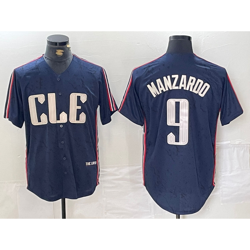 Cleveland Guardians #9 Kyle Manzardo Navy RONA 2024 City Connect Limited Stitched Jersey