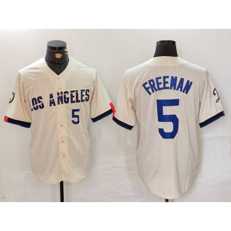 Los Angeles Dodgers #5 Freddie Freeman Number Cream RONA 2024 City Connect Limited Stitched Jerseys
