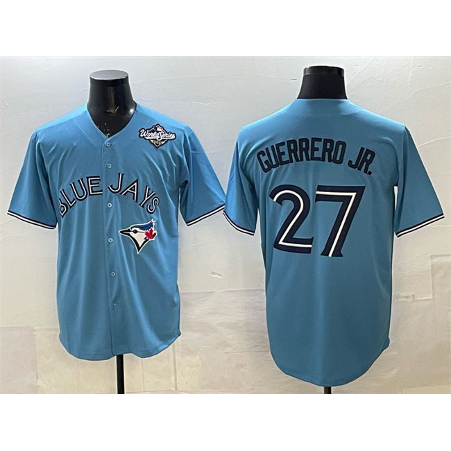 Toronto Blue Jays #27 Vladimir Guerrero Jr. Blue RONA 2025 World Series Cool Base Stitched Jersey
