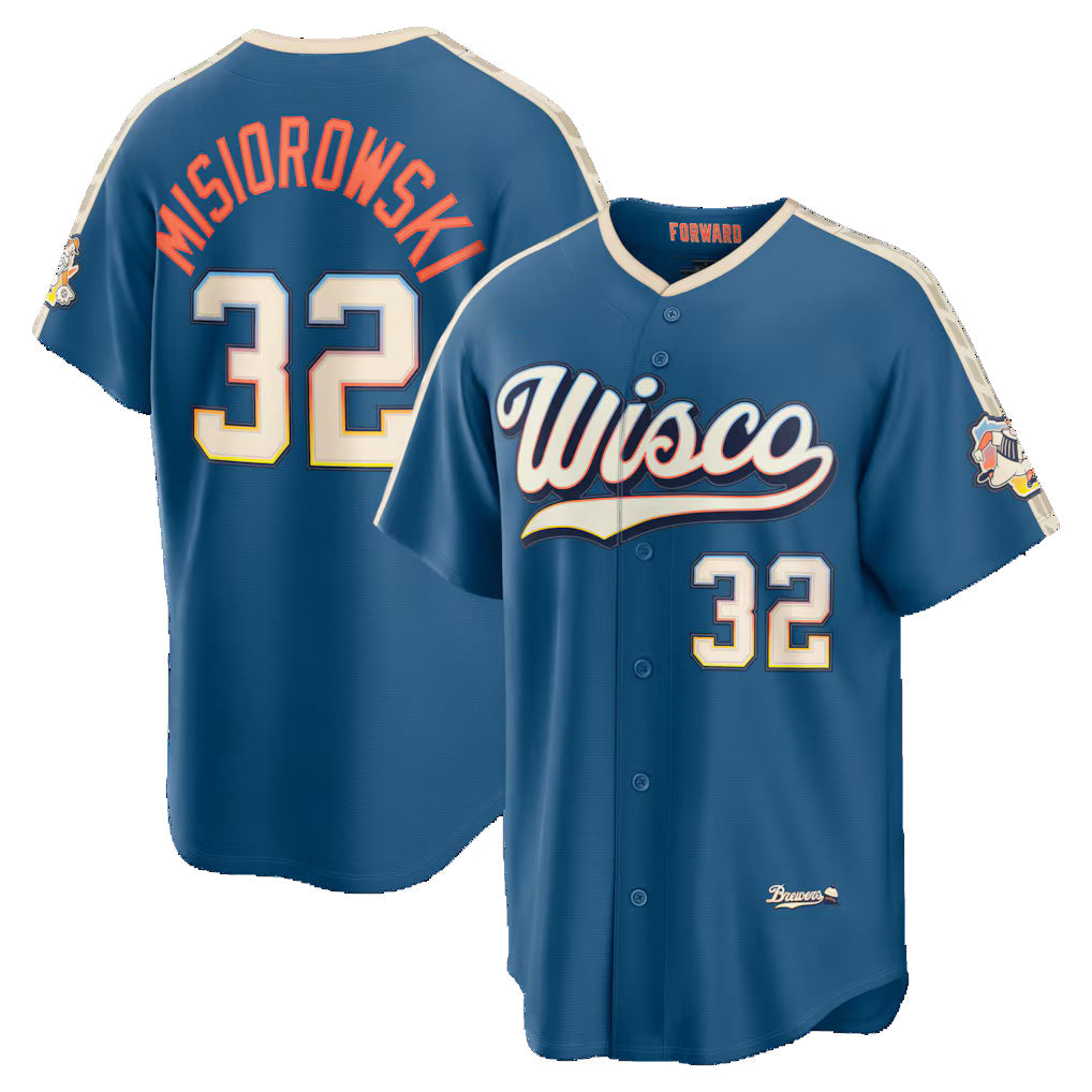 Milwaukee Brewers #32 Jacob Misiorowski Mineral Blue RONA 2026 City Connect Stadium Jersey
