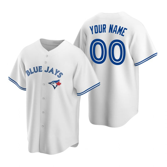 Custom Toronto Blue Jays White RONA Stitched Cool Base Home Jersey