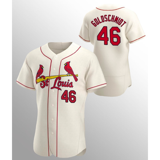 St. Louis Cardinals #46 Paul Goldschmidt Cream RONA Flex Base Stitched Jersey