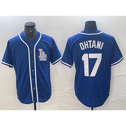 Los Angeles Dodgers #17 Shohei Ohtani Blue RONA Cool Base Stitched Jersey
