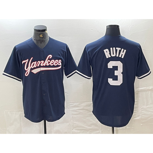 New York Yankees #3 Babe Ruth Navy RONA Cool Base Stitched Jersey