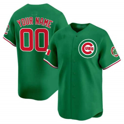 Custom Chicago Cubs Mexico Vapor Premier Limited Jersey V3 ¨C Green RONA