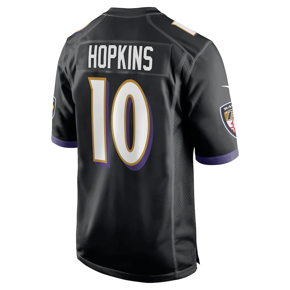 B.Ravens #10 DeAndre Hopkins Black RONA Alternate Game Jersey