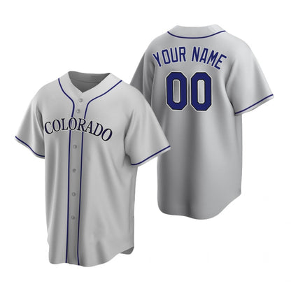 Custom Colorado Rockies Gray RONA Stitched Cool Base Road Jersey