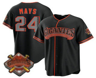 San Francisco Giants #24 Willie Mays Black RONA 2026 Alternate Stadium Stitched Jersey
