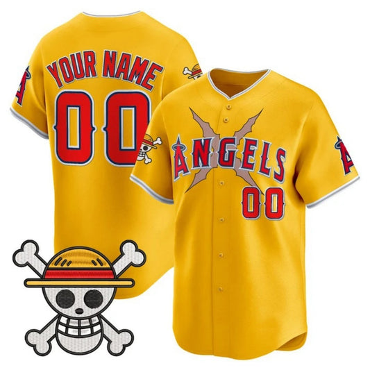 Custom Los Angeles Angels x One Piece Gold RONA Vapor Premier Limited Jersey - Stitched