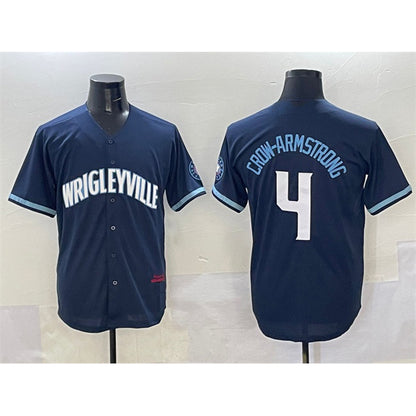 Chicago Cubs #4 Pete Crow-Armstrong Navy RONA City Connect Stitched Jersey