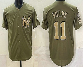 New York Yankees #11 Anthony Volpe Olive RONA 2026 Armed Forces Day Jersey