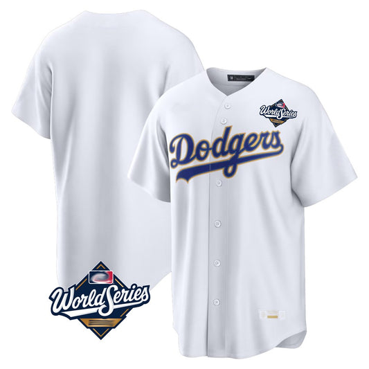 Los Angeles Dodgers Blank Player Gold White RONA 2026 Collection Stadium Limited World Series Stitched Jerseys