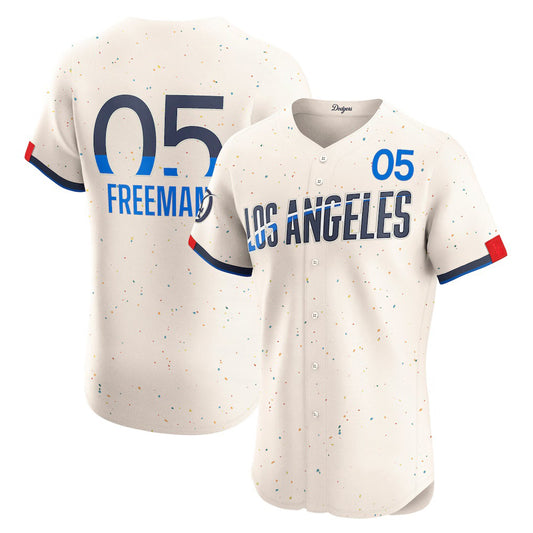 Los Angeles Dodgers #5 Freddie Freeman Cream RONA City Connect Elite Jersey
