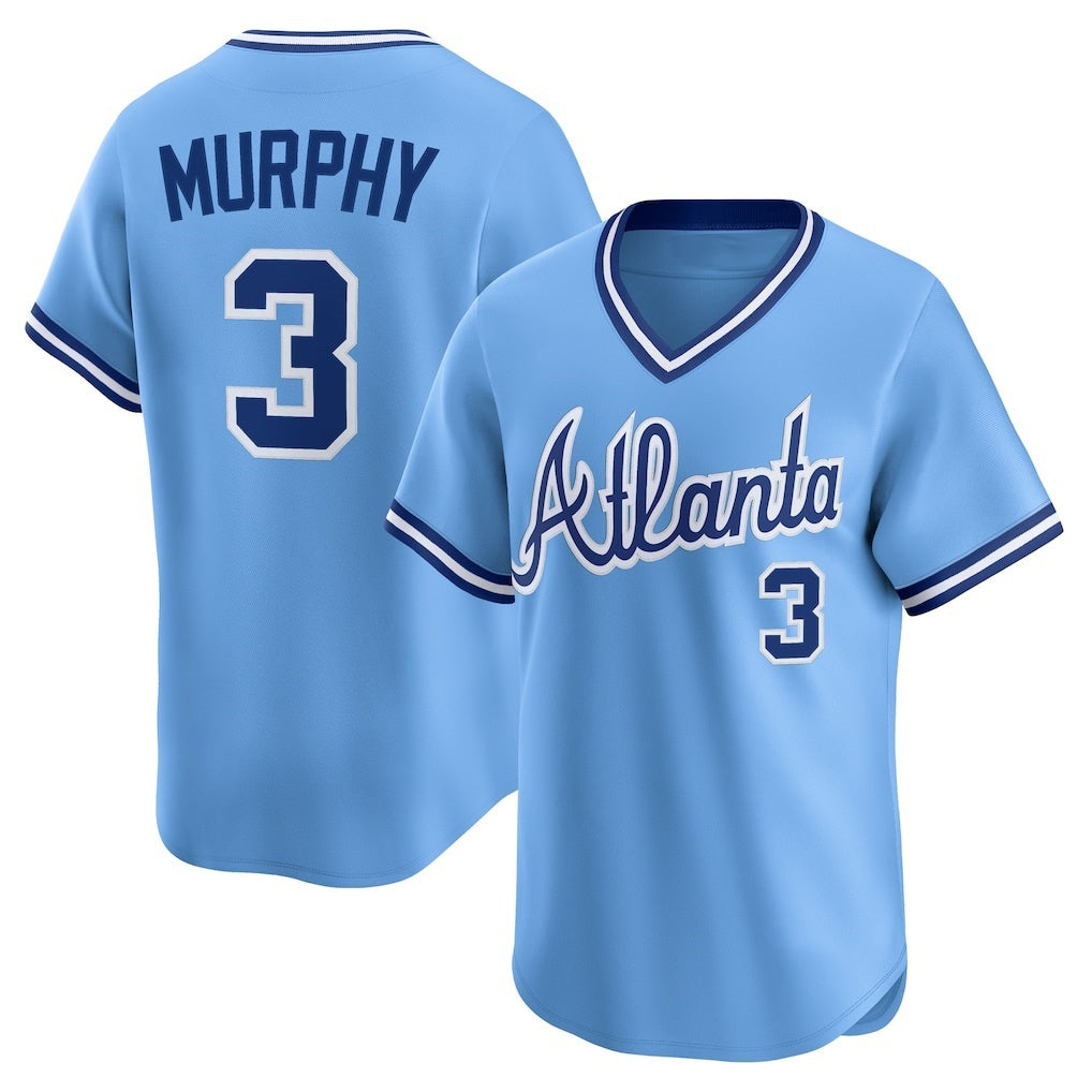 Atlanta Braves #3 Dale Murphy Light Blue RONA Throwback Cooperstown Collection Limited Jersey