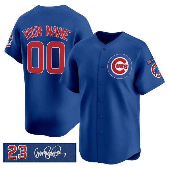 Custom Chicago Cubs Active Player Royal RONA 'Ryne Sandberg Tribute' Vapor Limited V3 Stitched Jersey