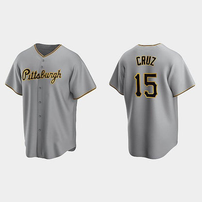 Pittsburgh Pirates #15 Oneil Cruz Gray RONA Road Cool Base Jersey