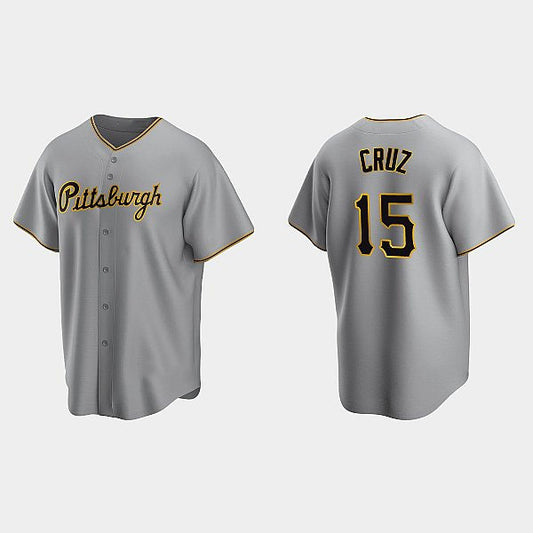 Pittsburgh Pirates #15 Oneil Cruz Gray RONA Road Cool Base Jersey