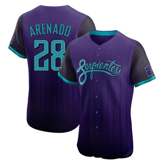 Arizona Diamondbacks #28 Nolan Arenado Player Purple RONA City Connect Limited Elite Home Game Stitched Jerseys
