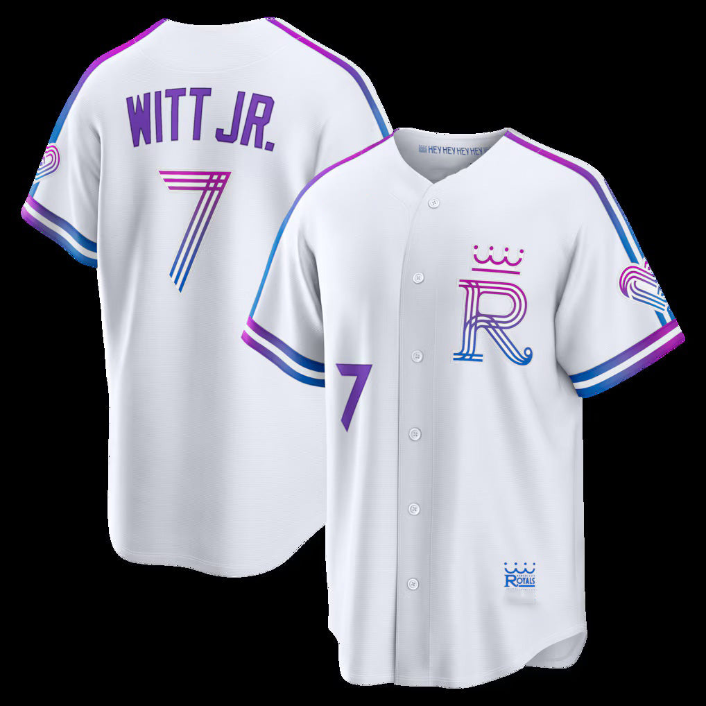 Kansas City Royals #7 Bobby Witt Jr. White RONA 2026 City Connect Stadium Jersey