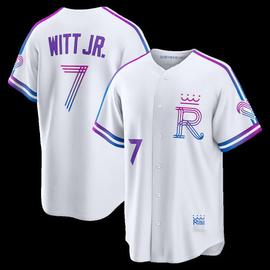 Kansas City Royals #7 Bobby Witt Jr. White RONA 2026 City Connect Stadium Jersey