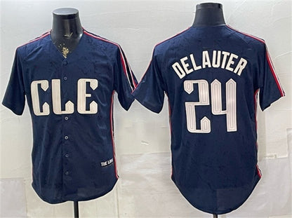 Cleveland Guardians #24 Chase DeLauter Navy RONA 2024 City Connect Limited Stitched Jersey