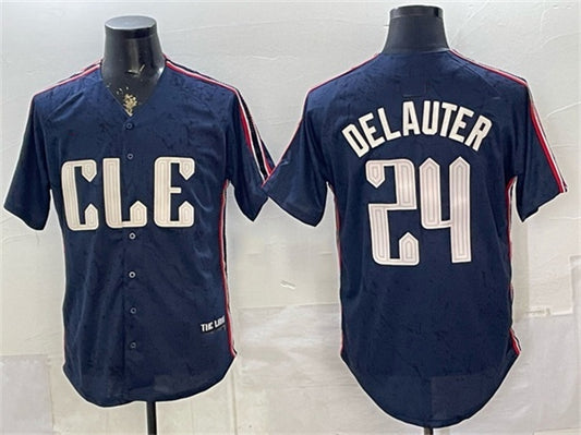 Cleveland Guardians #24 Chase DeLauter Navy RONA 2024 City Connect Limited Stitched Jersey