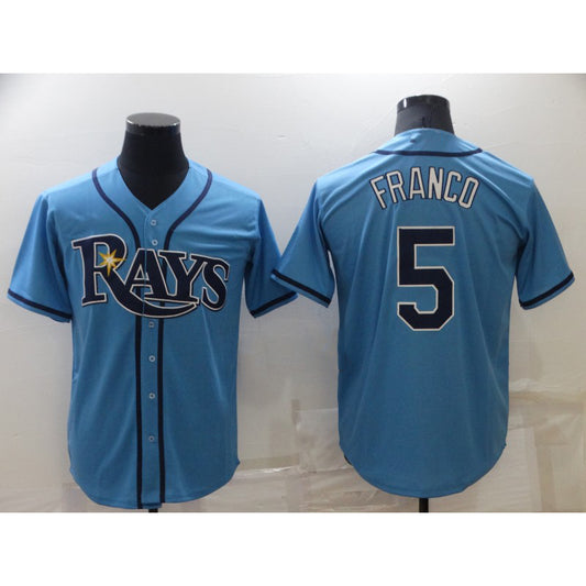Tampa Bay Rays #5 Wander Franco Light Blue RONA Stitched Cool Base Jersey