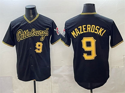 Pittsburgh Pirates #9 Bill Mazeroski Black RONA Limited Stitched Jersey