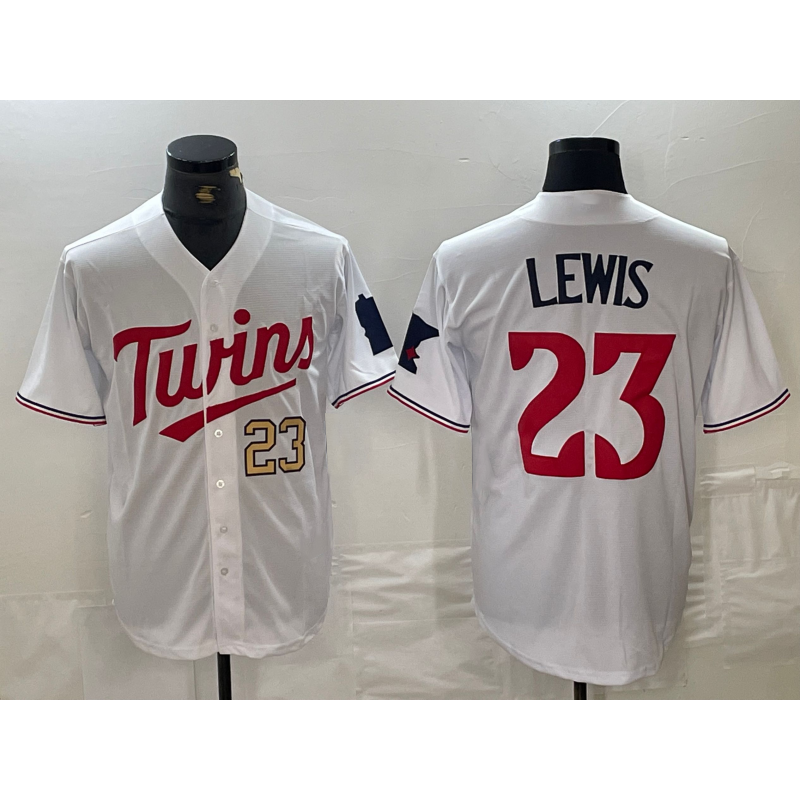Minnesota Twins #23 Royce Lewis Number White RONA Stitched Cool Base Jerseys