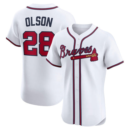 Atlanta Braves #28 Matt Olson White RONA Home Elite Player Jersey