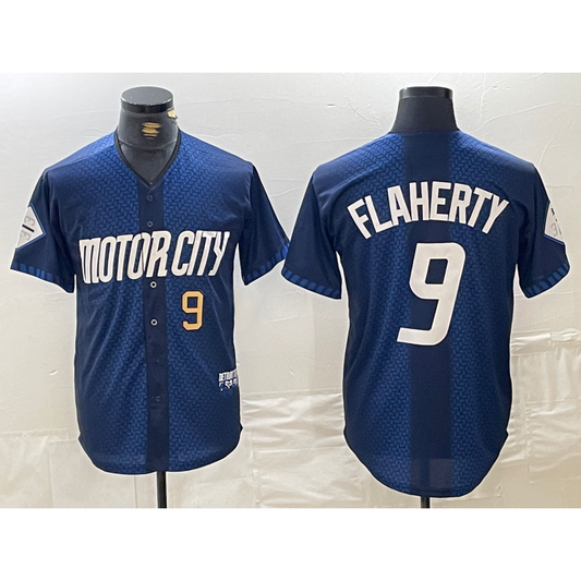 Detroit Tigers #9 Jack Flaherty Number 2024 Navy RONA City Connect Cool Base Limited Stitched Jersey 2