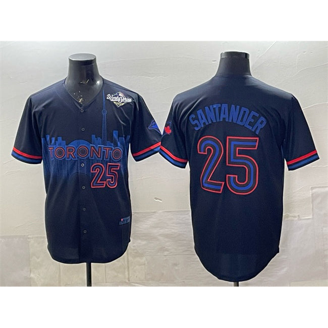 Toronto Blue Jays #25 Anthony Santander Navy RONA 2025 World Series City Connect Limited Stitched Jersey