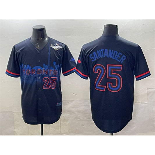 Toronto Blue Jays #25 Anthony Santander Navy RONA 2025 World Series City Connect Limited Stitched Jersey