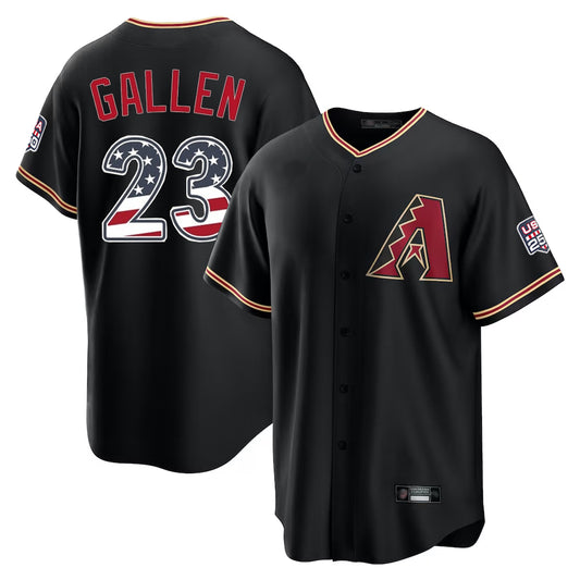 Arizona Diamondbacks #23 Zac Gallen Player Black RONA USA 250 Fourth of July Game Home Stitched Jerseys