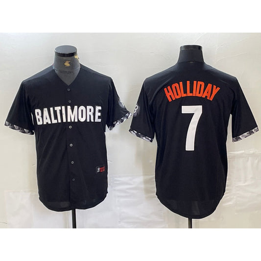 Baltimore Orioles #7 Jackson Holliday Black RONA 2023 City Connect Cool Base Stitched Jersey