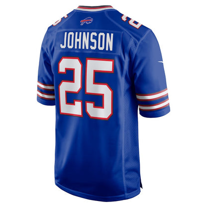 B.Bills #25 Ty Johnson Royal RONA Team Game Jersey