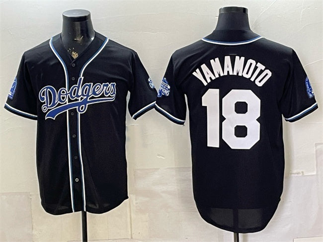 Los Angeles Dodgers #18 Yoshinobu Yamamoto B2B Champs 2026 Black RONA Out Style Vapor Limited Stitched Jersey