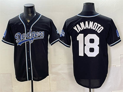 Los Angeles Dodgers #18 Yoshinobu Yamamoto B2B Champs 2026 Black RONA Out Style Vapor Limited Stitched Jersey