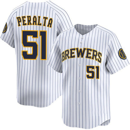 Milwaukee Brewers #51 Freddy Peralta White RONA Alternate Limited Stitched Jersey