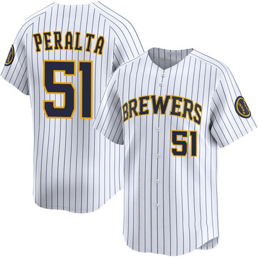 Milwaukee Brewers #51 Freddy Peralta White RONA Alternate Limited Stitched Jersey