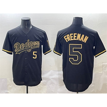 Los Angeles Dodgers #5 Freddie Freeman Black Gold RONA Limited Stitched Jersey