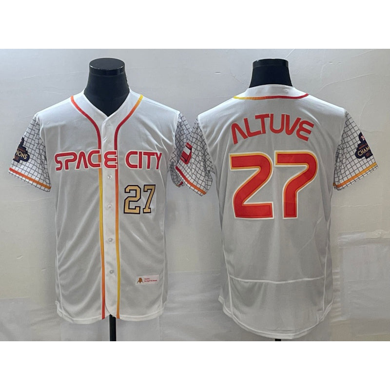 Houston Astros #27 Jose Altuve Number White RONA 2023 City Connect Flex Base Stitched Jersey
