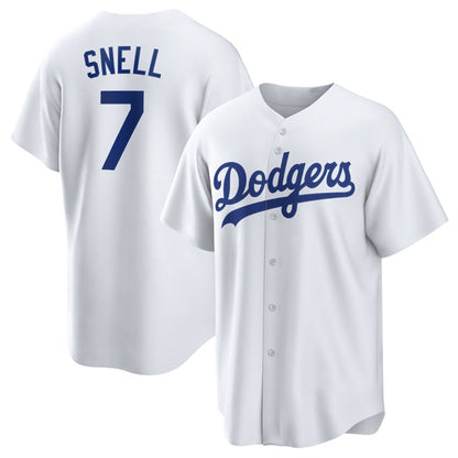 Los Angeles Dodgers #7 Blake Snell White RONA 2024 Cool Base Stitched Jersey