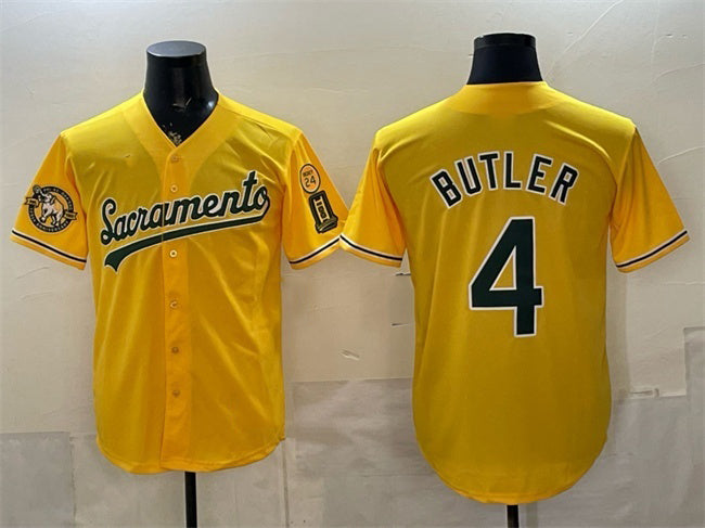 Oakland Athletics #4 Lawrence Butler 2026 Yellow RONA Alternate Sacramento Celebrating 125 Years Vapor Limited Stitched Jersey