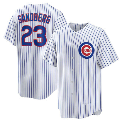 Chicago Cubs #23 Ryne Sandberg White RONA Home Retired Player Replica Jersey